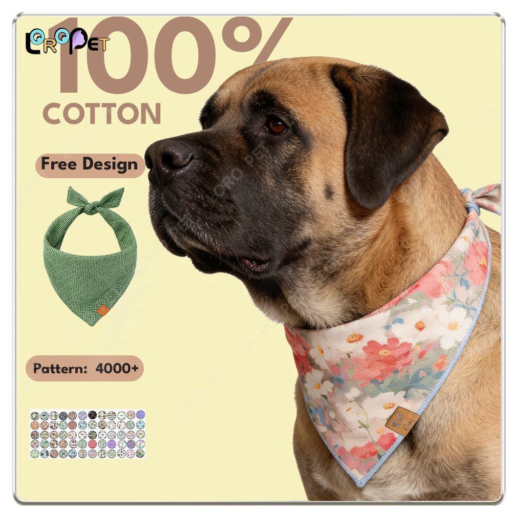Luxury Triangle Dog Bandana - 100% Cotton, Personalised Print